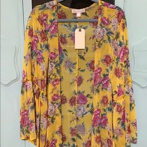 Kimono/Swimsuit coverup, Floral, size Large, NWT